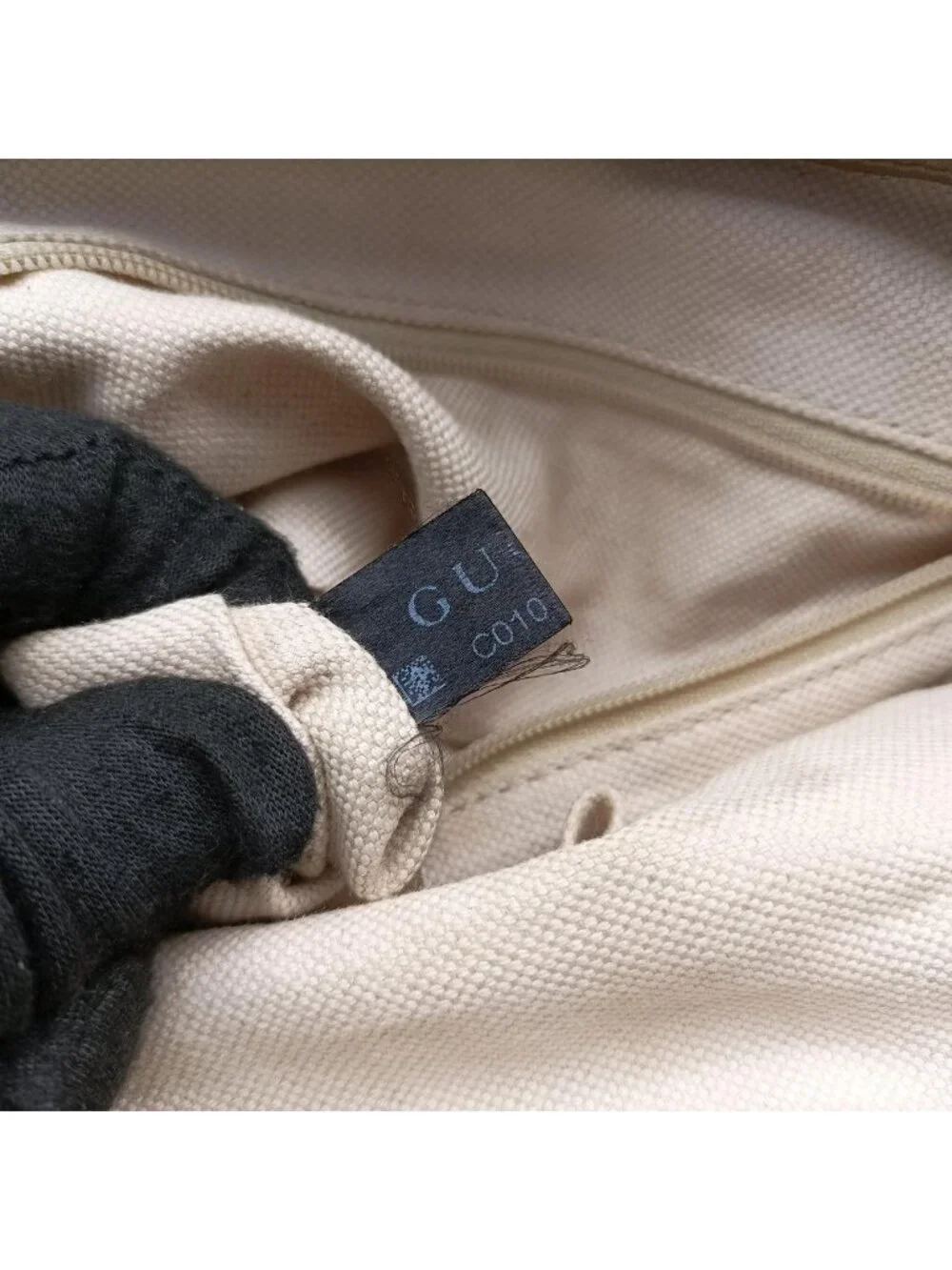 Gucci Ski White Brown Leather Canvas Shoulder